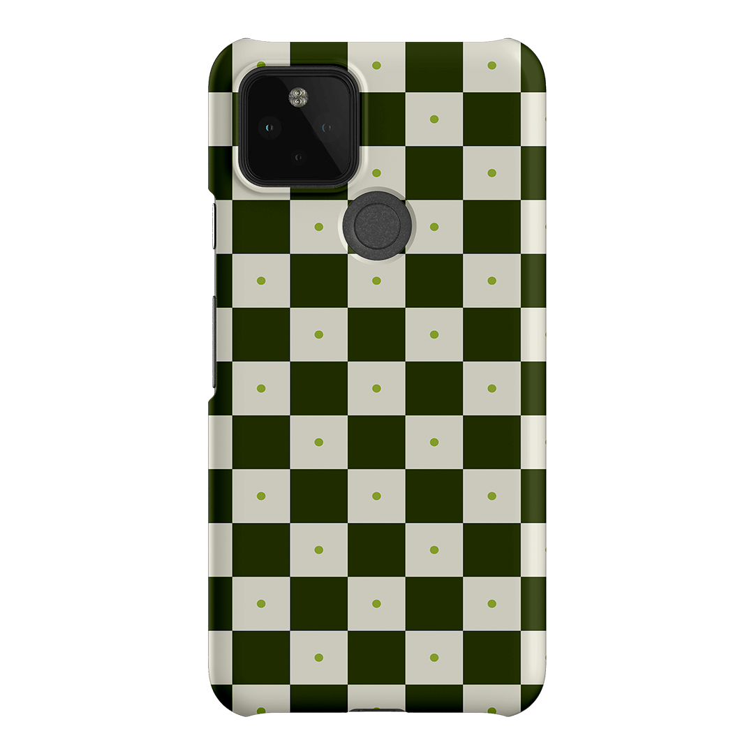 Checkers Green Matte Case Matte Phone Cases Google Pixel 5 / Snap by The Dairy - The Dairy