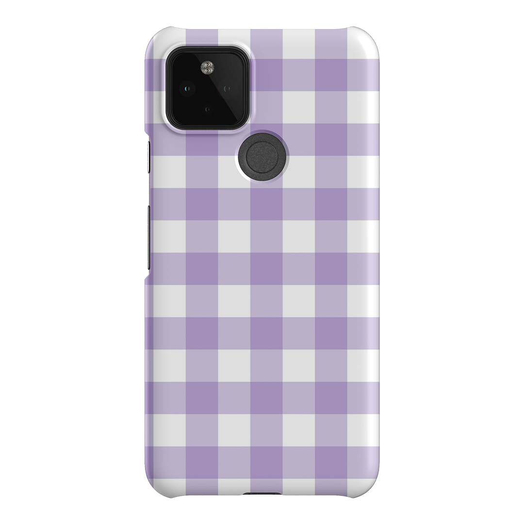 Gingham in Lilac Matte Case Matte Phone Cases Google Pixel 5 / Snap by The Dairy - The Dairy