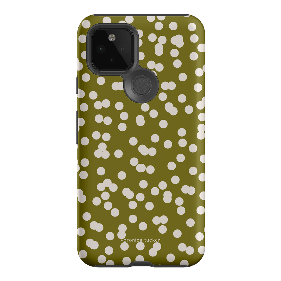 Mini Confetti Chartreuse Printed Phone Cases Google Pixel 5 / Armoured by Veronica Tucker - The Dairy