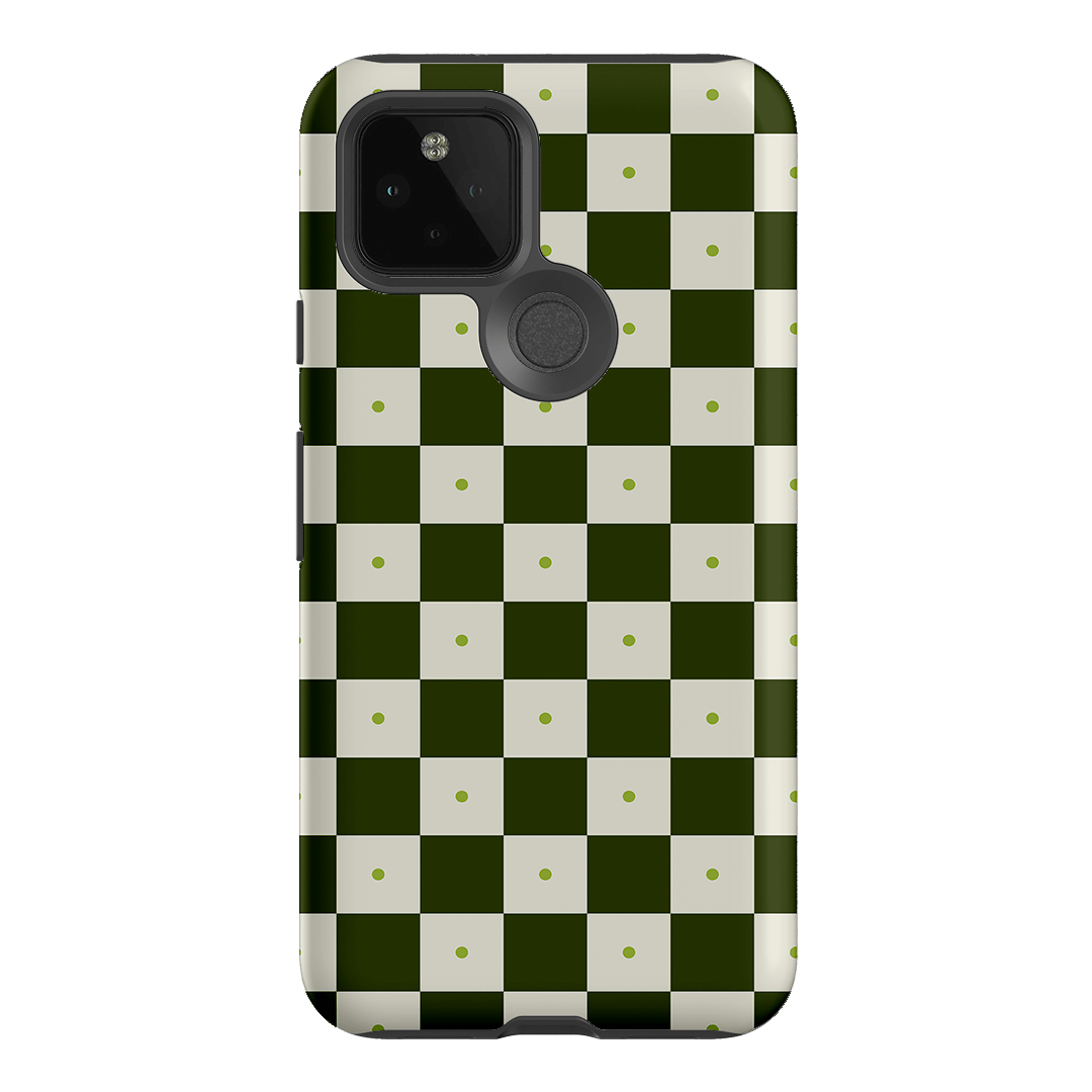 Checkers Green Matte Case Matte Phone Cases Google Pixel 5 / Armoured by The Dairy - The Dairy