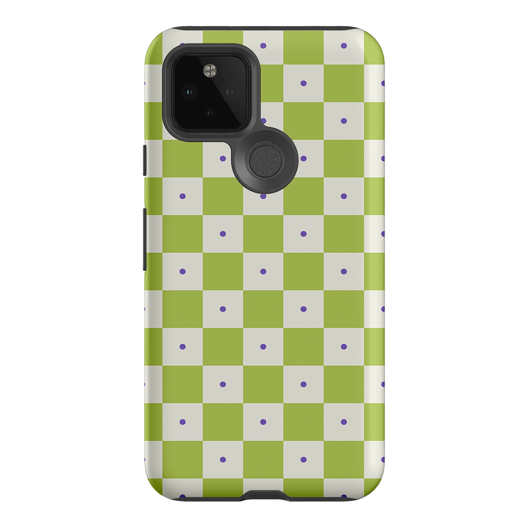 Checkers Lime with Lilac Matte Case Matte Phone Cases Google Pixel 5 / Armoured by The Dairy - The Dairy