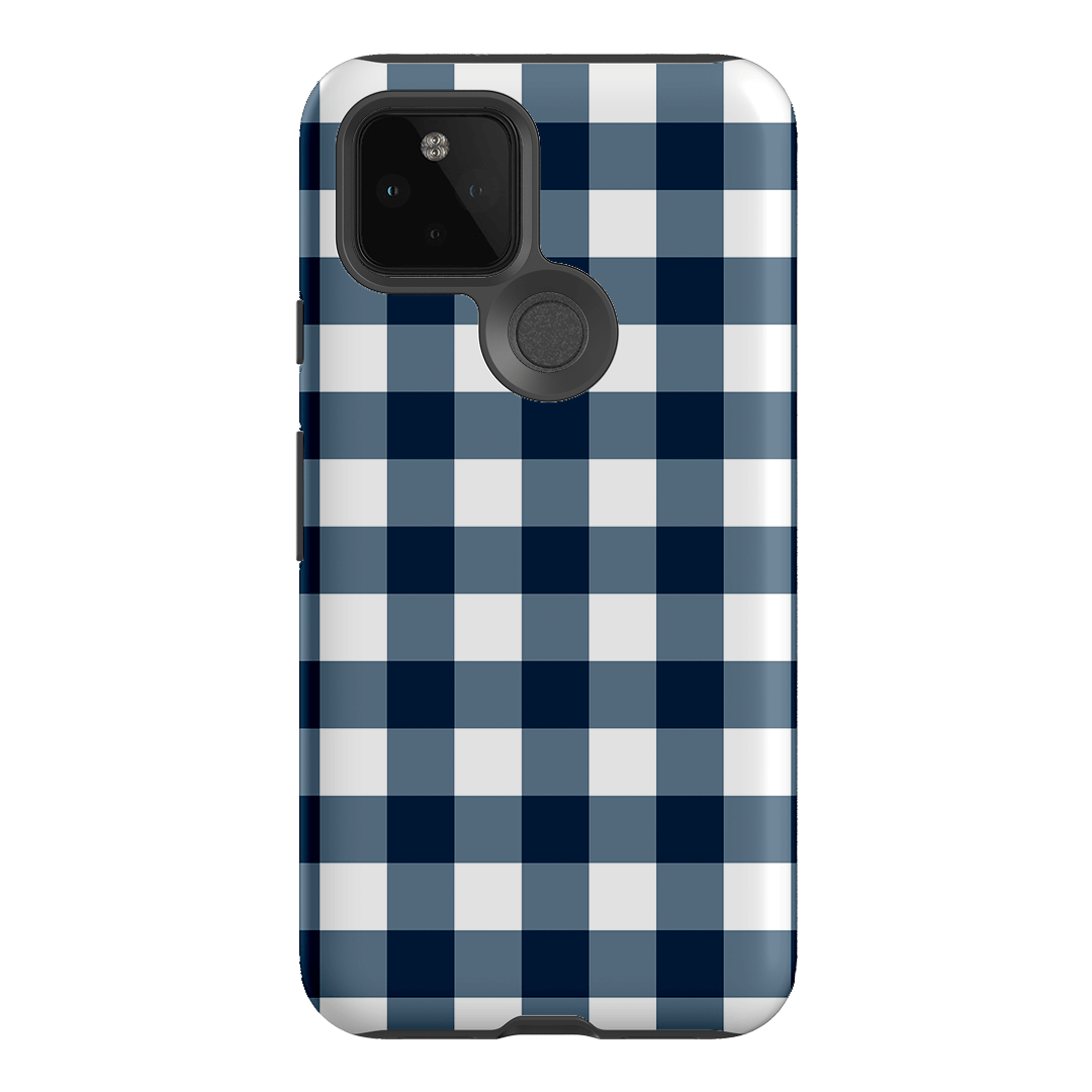 Gingham in Indigo Matte Case Matte Phone Cases Google Pixel 5 / Armoured by The Dairy - The Dairy