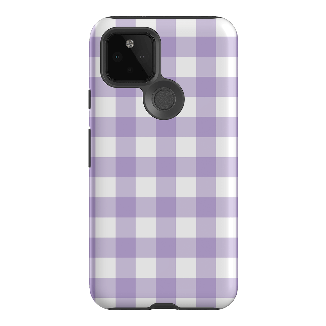 Gingham in Lilac Matte Case Matte Phone Cases Google Pixel 5 / Armoured by The Dairy - The Dairy