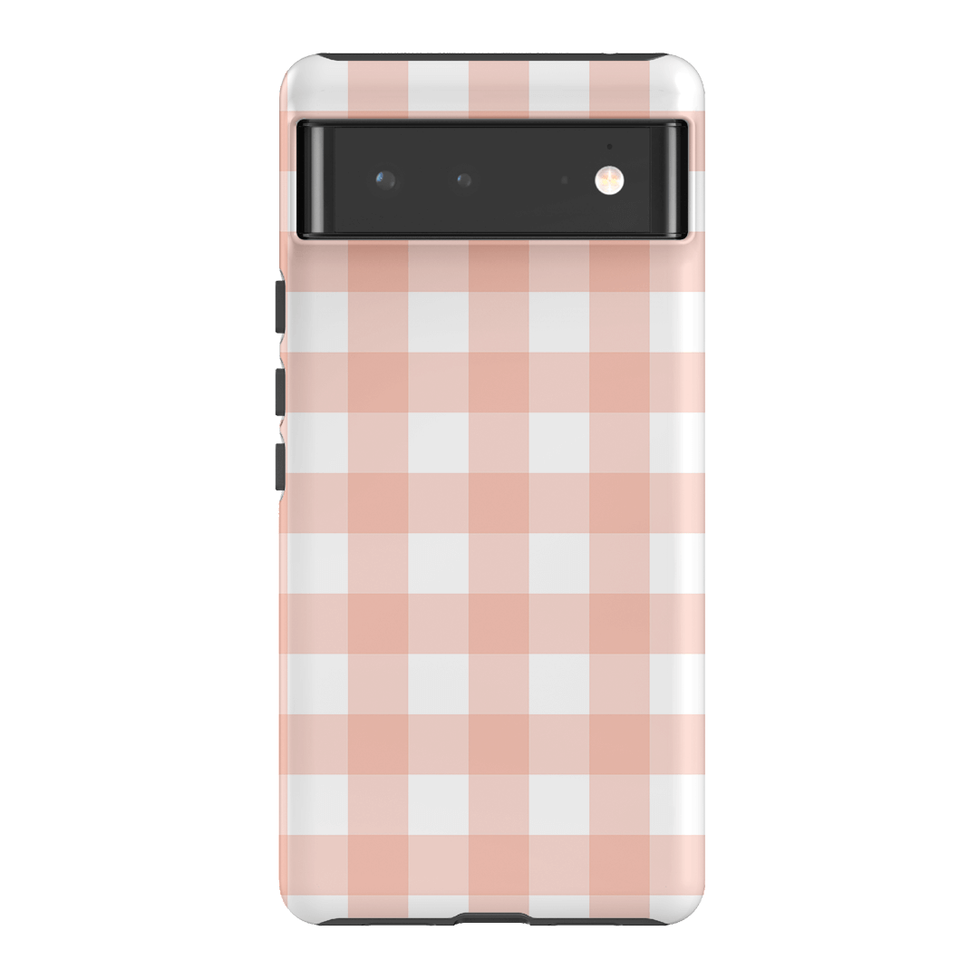 Gingham in Blush Matte Case Matte Phone Cases Google Pixel 6 / Armoured by The Dairy - The Dairy