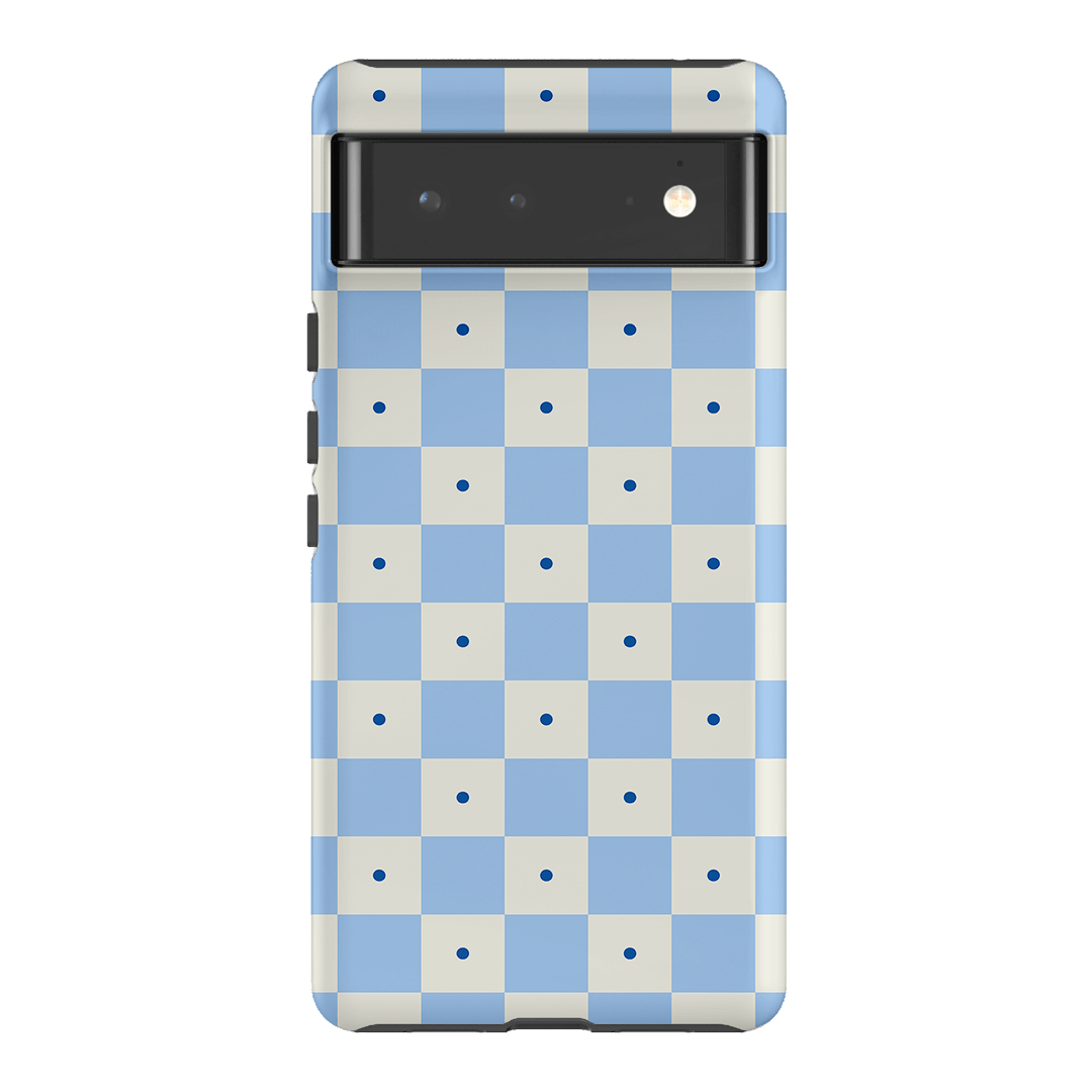 Checkers Blue Matte Case Matte Phone Cases Google Pixel 6 / Armoured by The Dairy - The Dairy