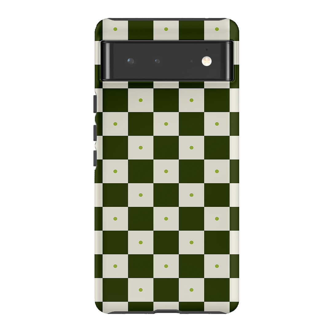 Checkers Green Matte Case Matte Phone Cases Google Pixel 6 / Armoured by The Dairy - The Dairy