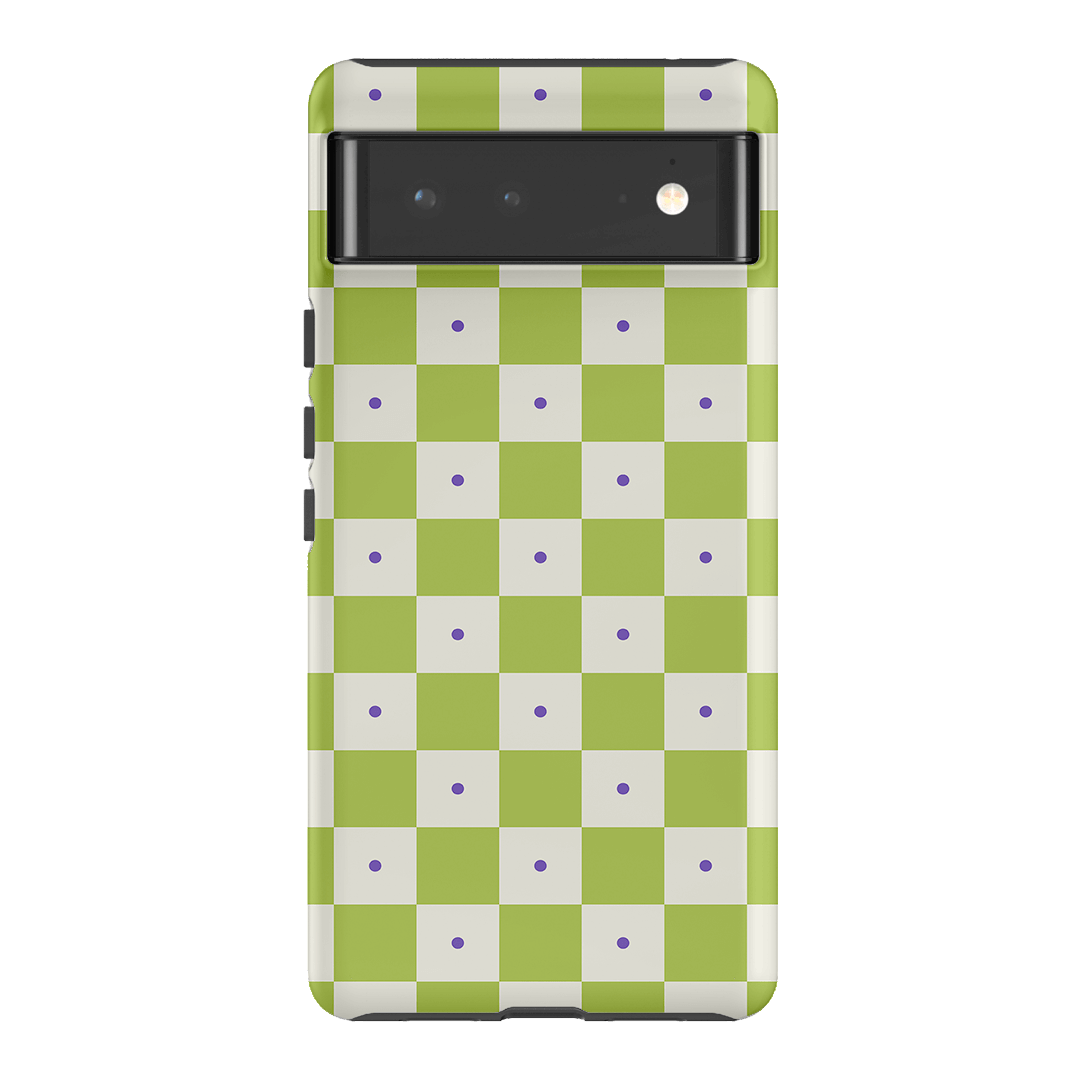 Checkers Lime with Lilac Matte Case Matte Phone Cases Google Pixel 6 / Armoured by The Dairy - The Dairy