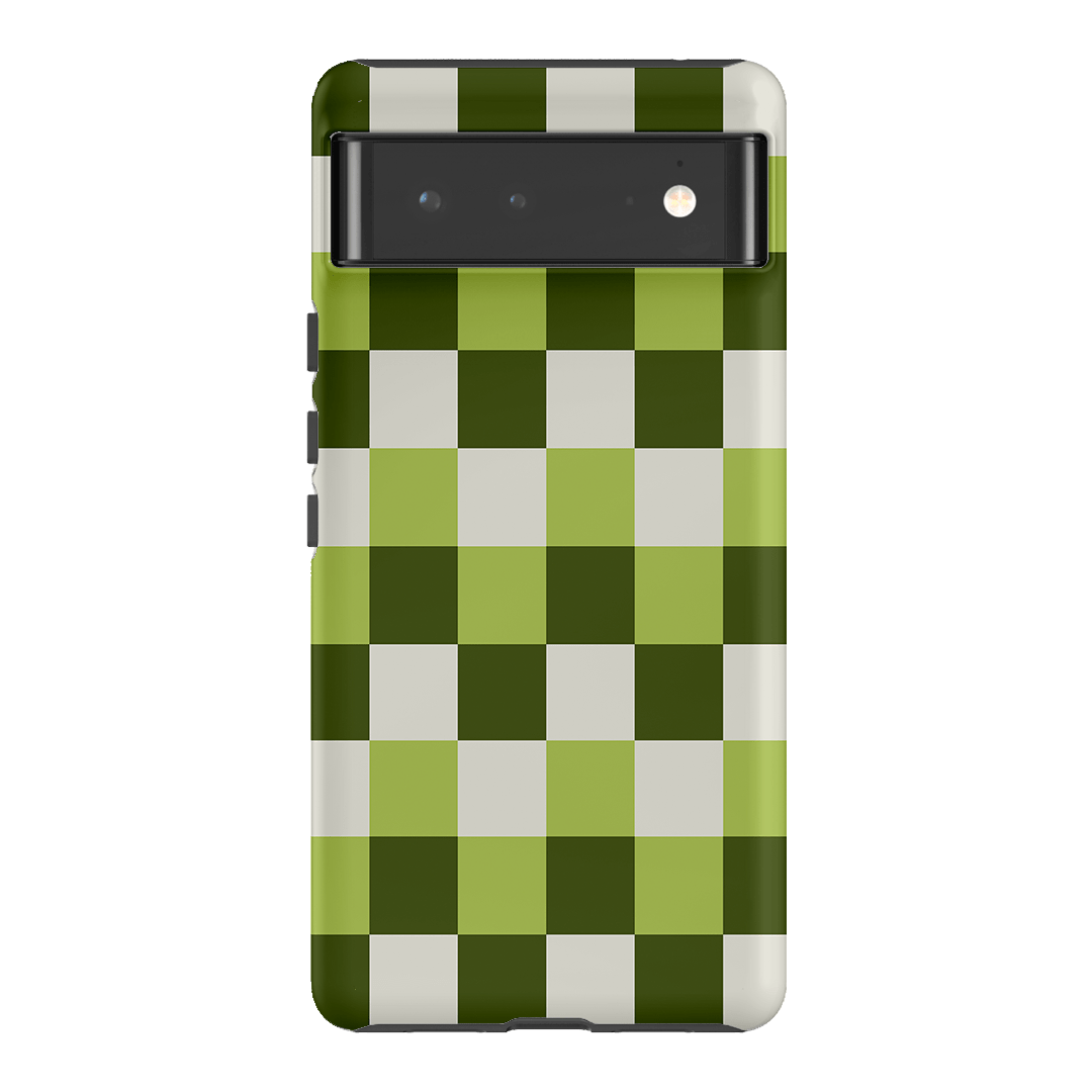 Checks in Green Matte Case Matte Phone Cases Google Pixel 6 / Armoured by The Dairy - The Dairy