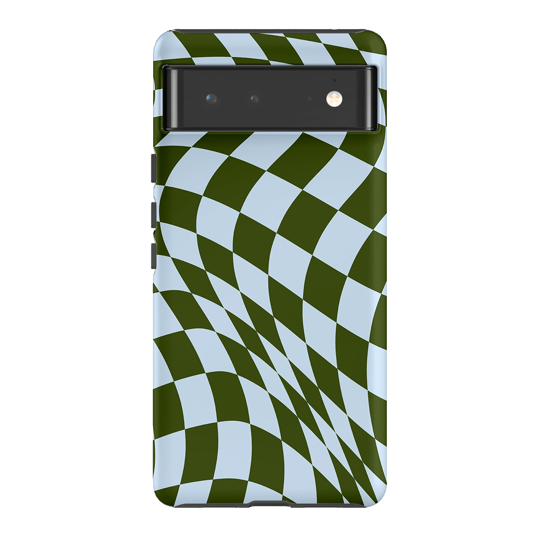 Wavy Check Forest on Sky Matte Case Matte Phone Cases Google Pixel 6 / Armoured by The Dairy - The Dairy