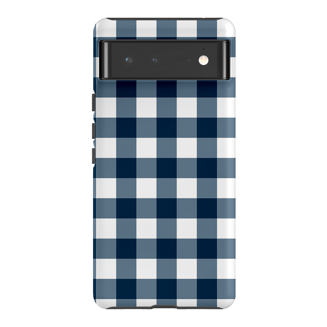 Gingham in Indigo Matte Case Matte Phone Cases Google Pixel 6 / Armoured by The Dairy - The Dairy