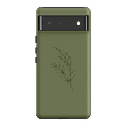Khaki Wattle Printed Phone Cases Google Pixel 6 / Armoured by Typoflora - The Dairy