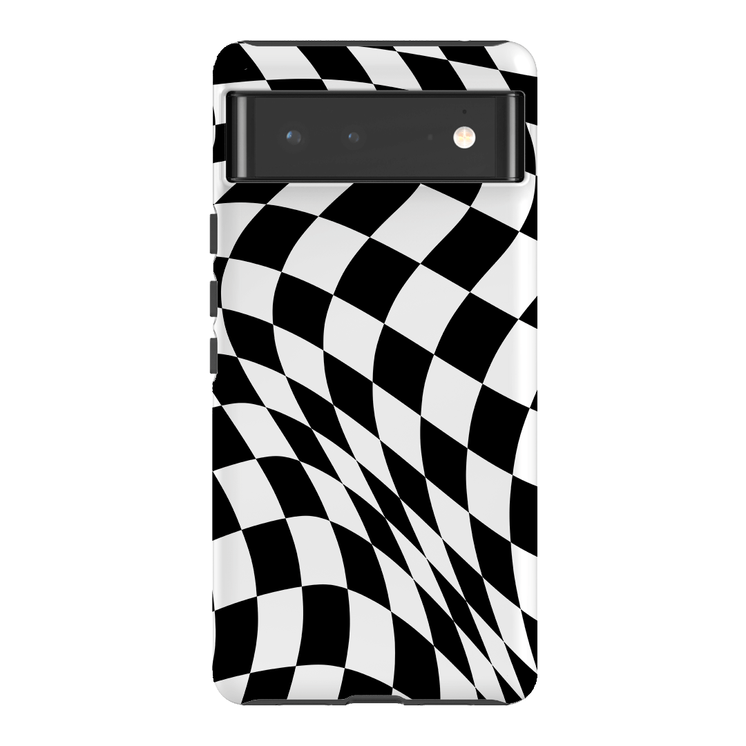 Wavy Check Noir Matte Case Matte Phone Cases Google Pixel 6 / Armoured by The Dairy - The Dairy