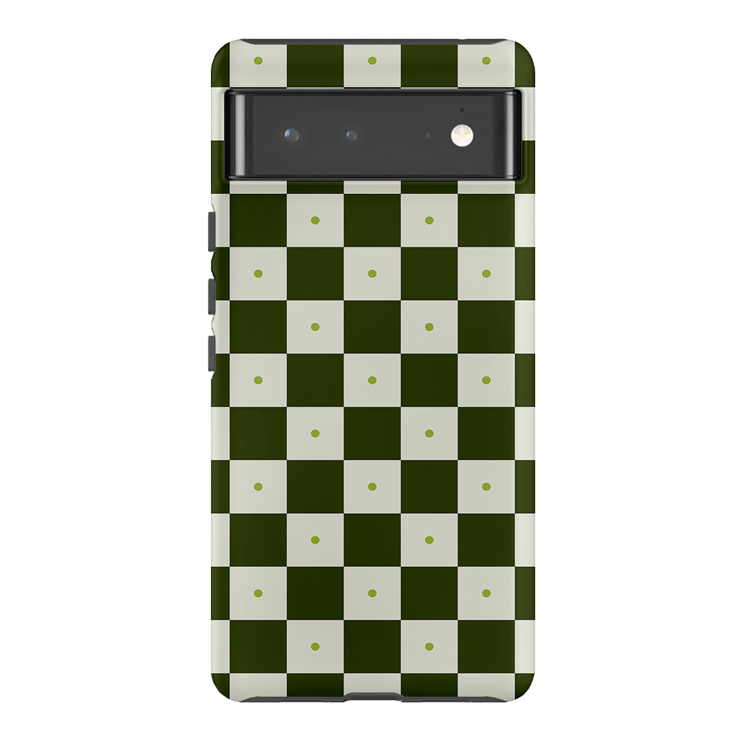 Checkers Green Matte Case Matte Phone Cases Google Pixel 6 Pro / Armoured by The Dairy - The Dairy