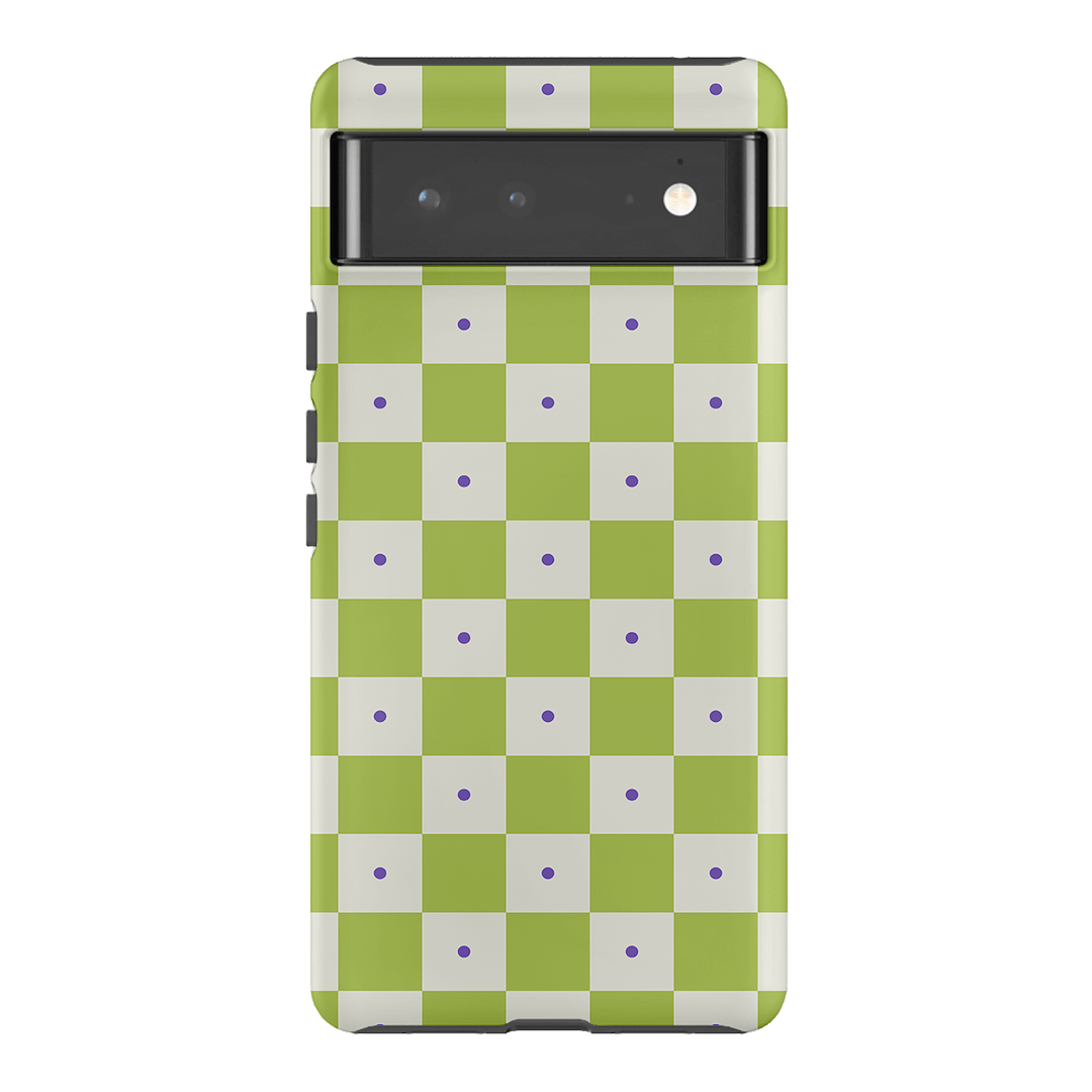 Checkers Lime with Lilac Matte Case Matte Phone Cases Google Pixel 6 Pro / Armoured by The Dairy - The Dairy