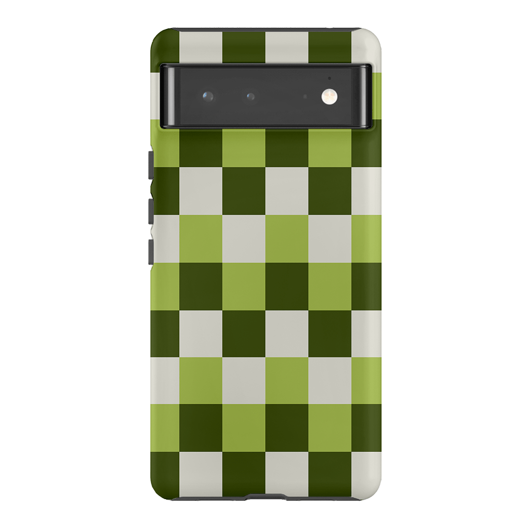 Checks in Green Matte Case Matte Phone Cases Google Pixel 6 Pro / Armoured by The Dairy - The Dairy