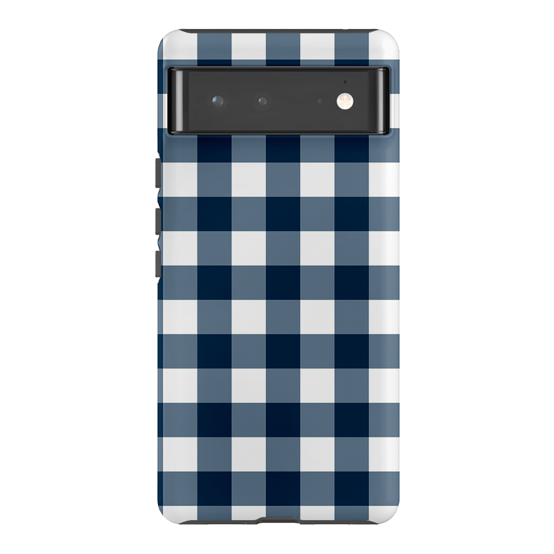 Gingham in Indigo Matte Case Matte Phone Cases Google Pixel 6 Pro / Armoured by The Dairy - The Dairy