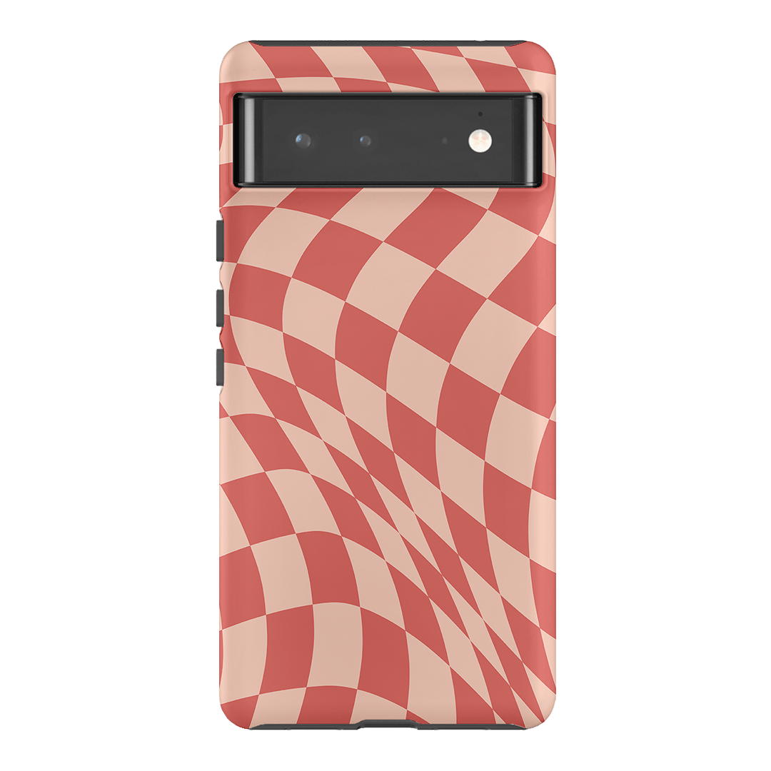 Wavy Check Blush on Blush Matte Case Matte Phone Cases Google Pixel 6 Pro / Armoured by The Dairy - The Dairy
