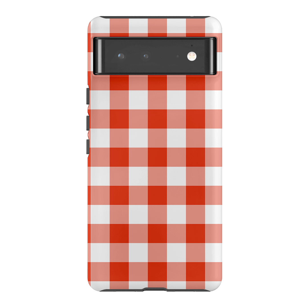 Gingham in Scarlet Matte Case Matte Phone Cases Google Pixel 6 Pro / Armoured by The Dairy - The Dairy