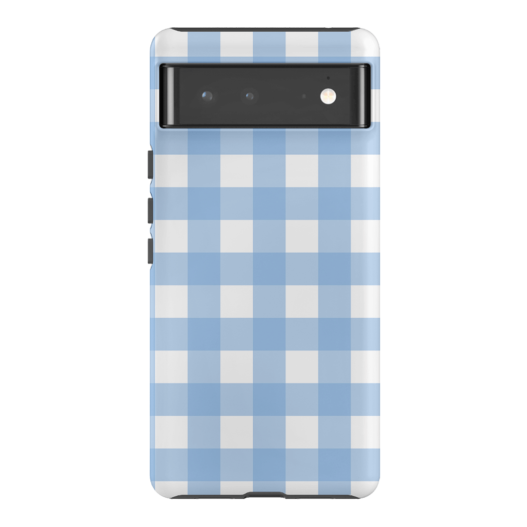 Gingham in Sky Matte Case Matte Phone Cases Google Pixel 6 Pro / Armoured by The Dairy - The Dairy