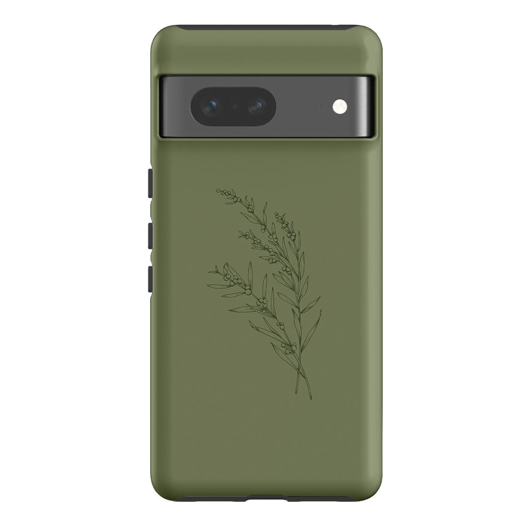 Khaki Wattle Printed Phone Cases Google Pixel 7 / Armoured by Typoflora - The Dairy