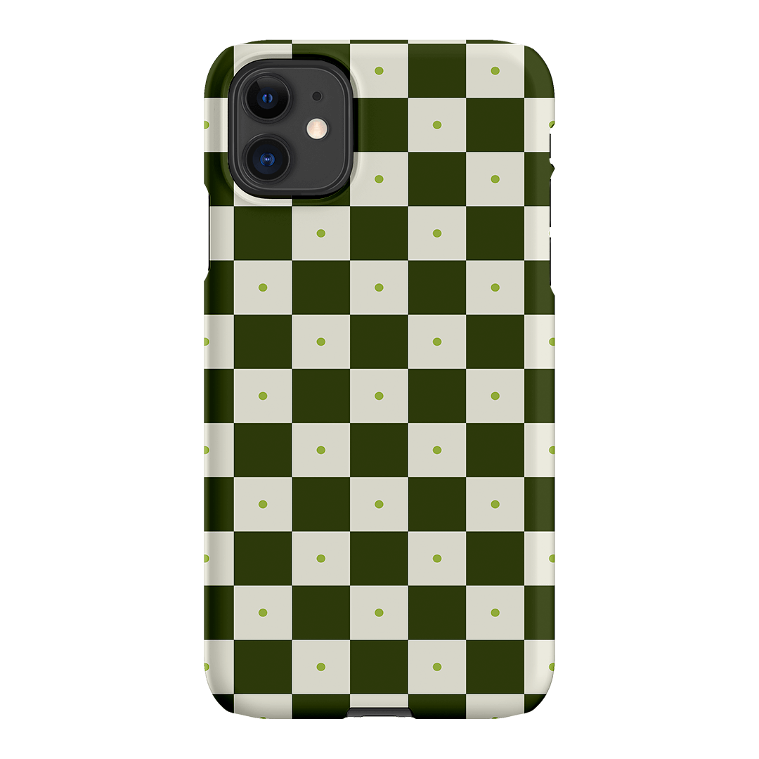 Checkers Green Matte Case Matte Phone Cases iPhone 11 / Snap by The Dairy - The Dairy