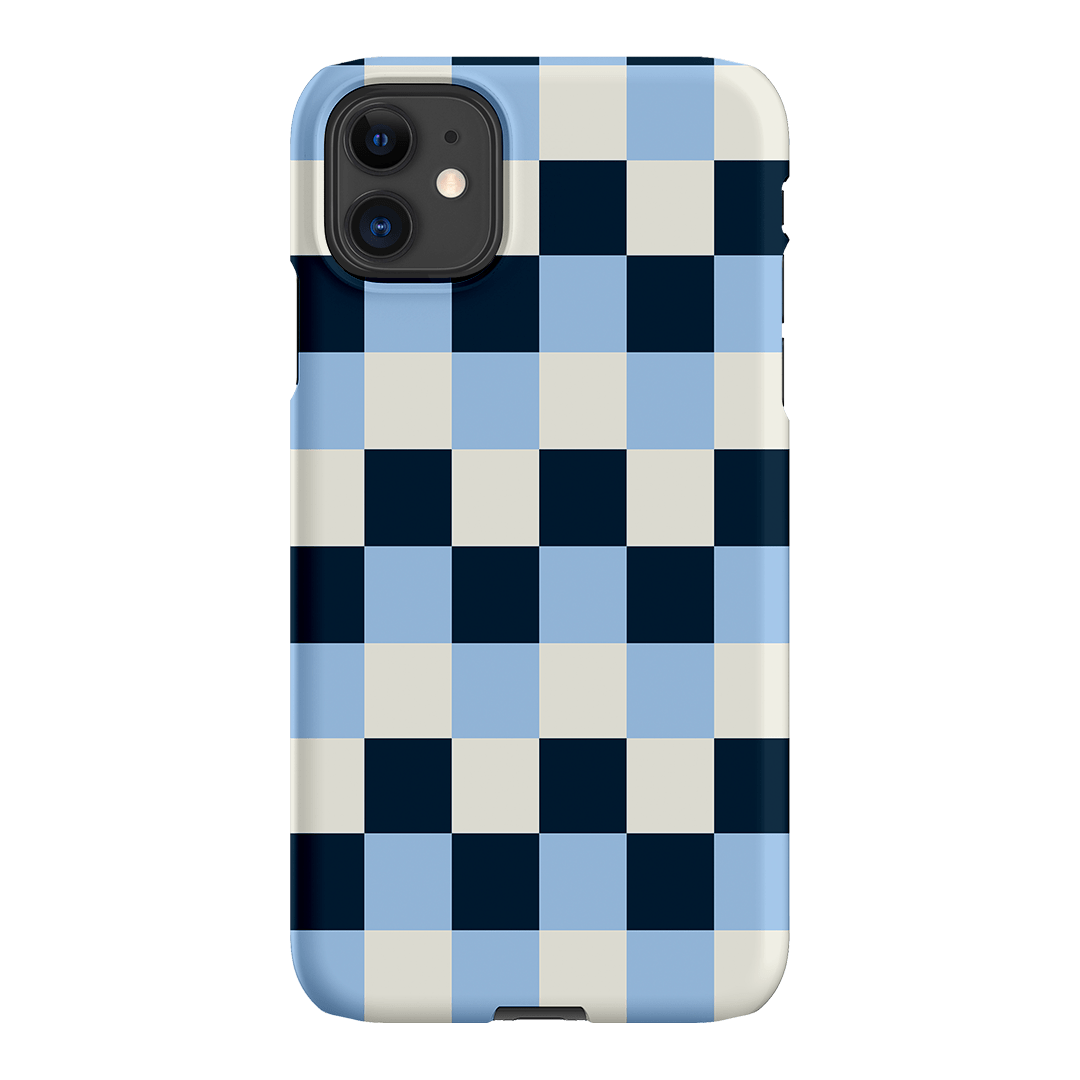 Checks in Blue Matte Case Matte Phone Cases iPhone 11 / Snap by The Dairy - The Dairy