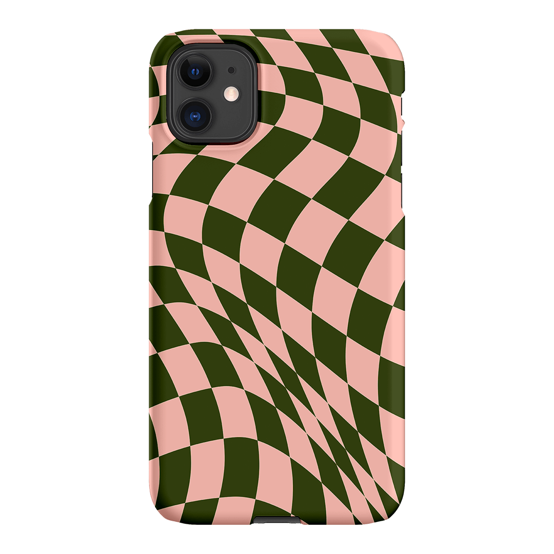 Wavy Check Forest on Blush Matte Case Matte Phone Cases iPhone 11 / Snap by The Dairy - The Dairy