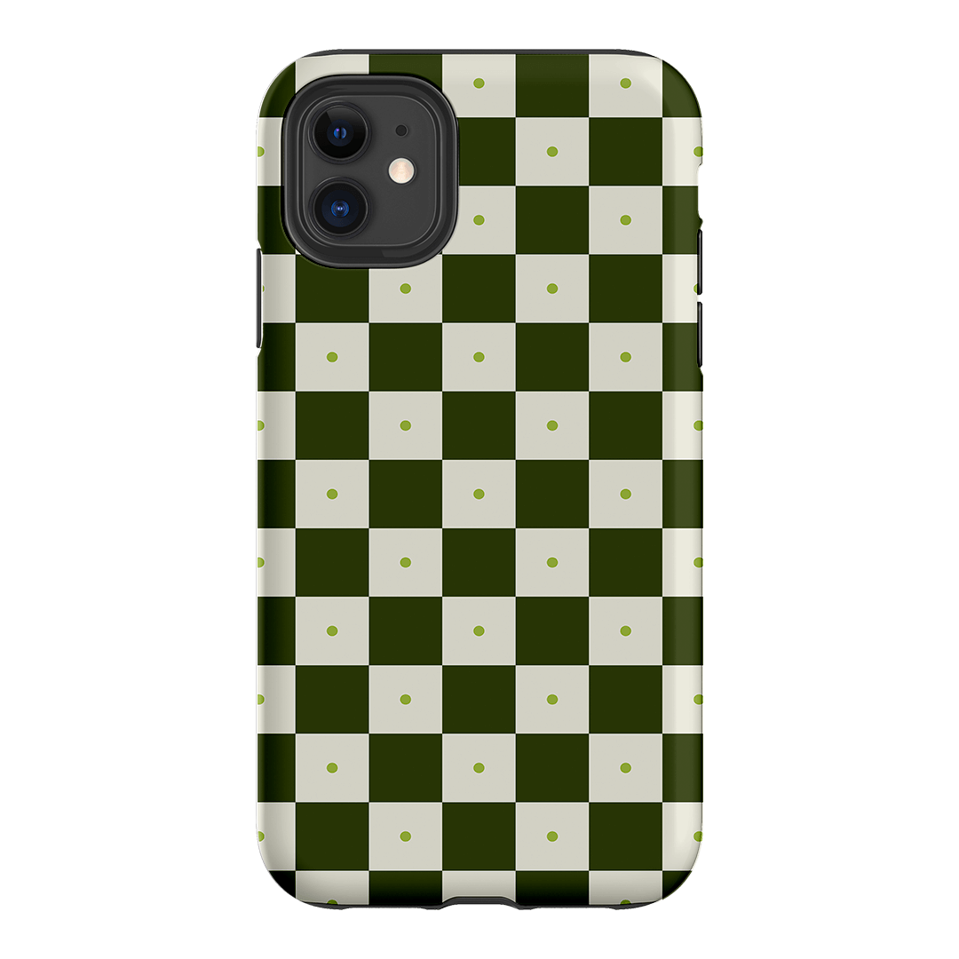 Checkers Green Matte Case Matte Phone Cases iPhone 11 / Armoured by The Dairy - The Dairy