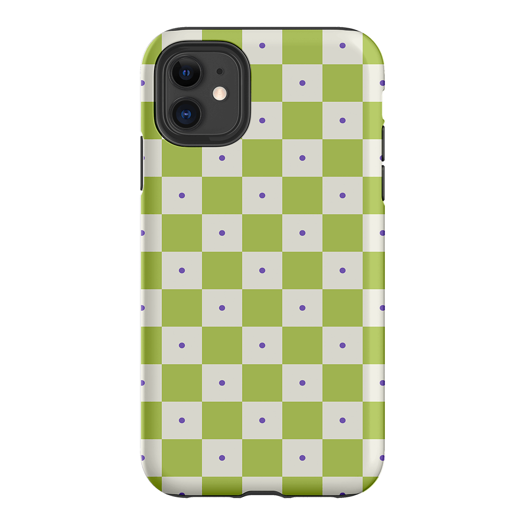 Checkers Lime with Lilac Matte Case Matte Phone Cases iPhone 11 / Armoured by The Dairy - The Dairy