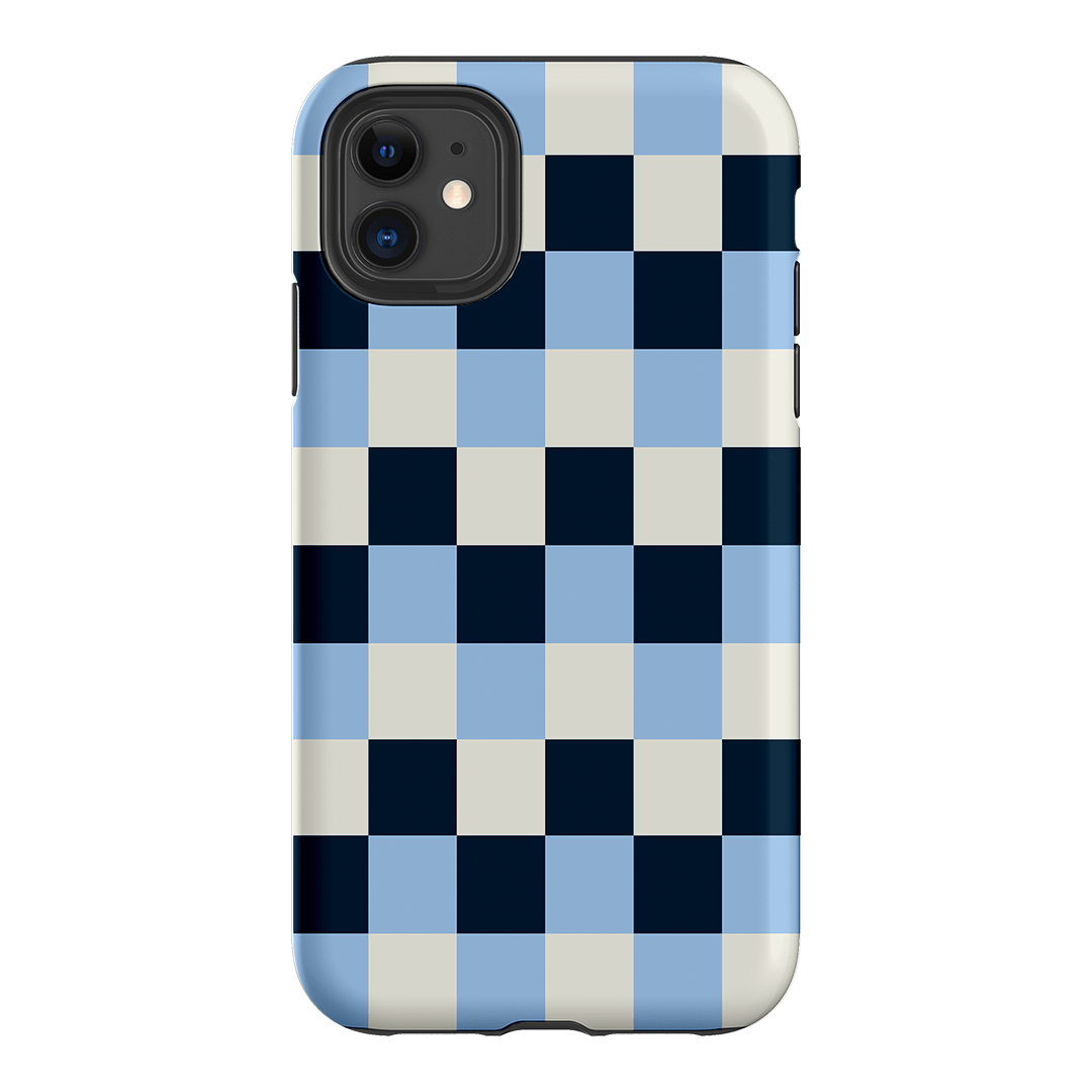 Checks in Blue Matte Case Matte Phone Cases iPhone 11 / Armoured by The Dairy - The Dairy