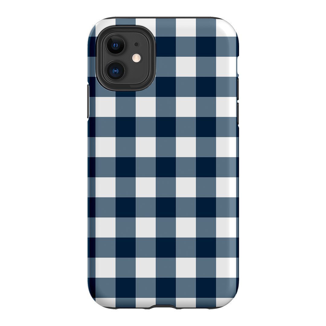 Gingham in Indigo Matte Case Matte Phone Cases iPhone 11 / Armoured by The Dairy - The Dairy