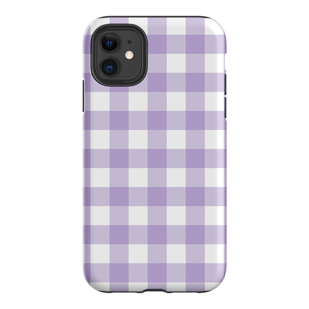 Gingham in Lilac Matte Case Matte Phone Cases iPhone 11 / Armoured by The Dairy - The Dairy