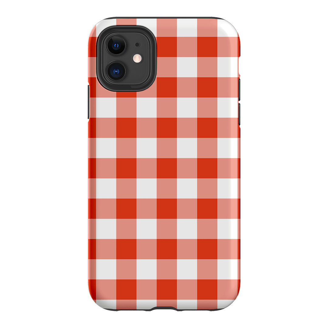Gingham in Scarlet Matte Case Matte Phone Cases iPhone 11 / Armoured by The Dairy - The Dairy