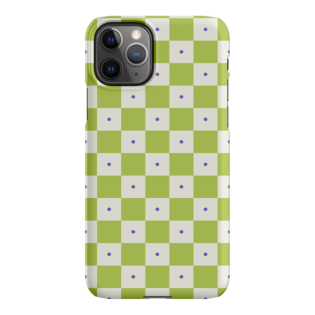 Checkers Lime with Lilac Matte Case Matte Phone Cases iPhone 11 Pro / Snap by The Dairy - The Dairy