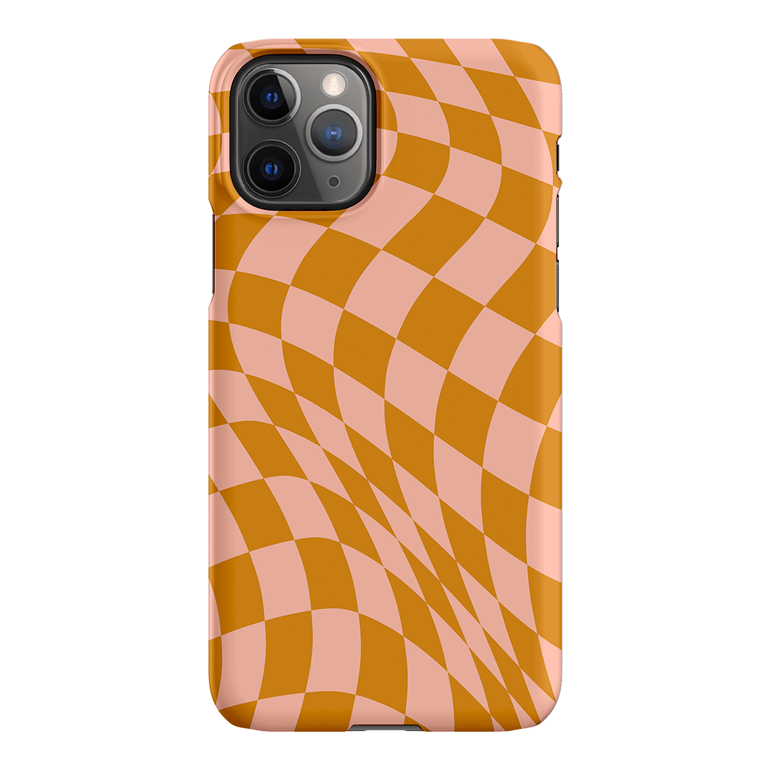 Wavy Check Orange on Blush Matte Case Matte Phone Cases iPhone 11 Pro / Snap by The Dairy - The Dairy