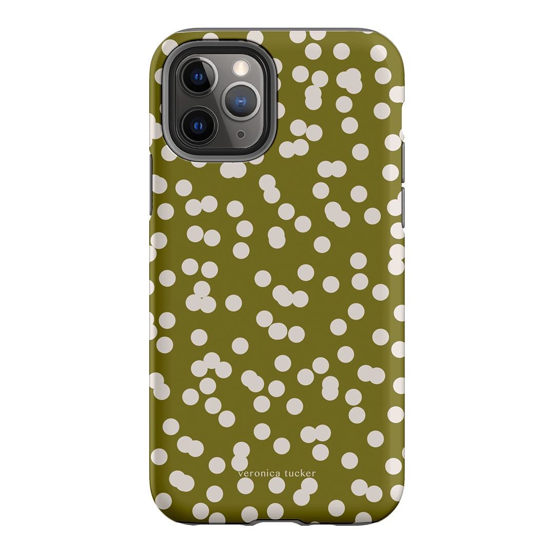 Mini Confetti Chartreuse Printed Phone Cases iPhone 11 Pro / Armoured by Veronica Tucker - The Dairy