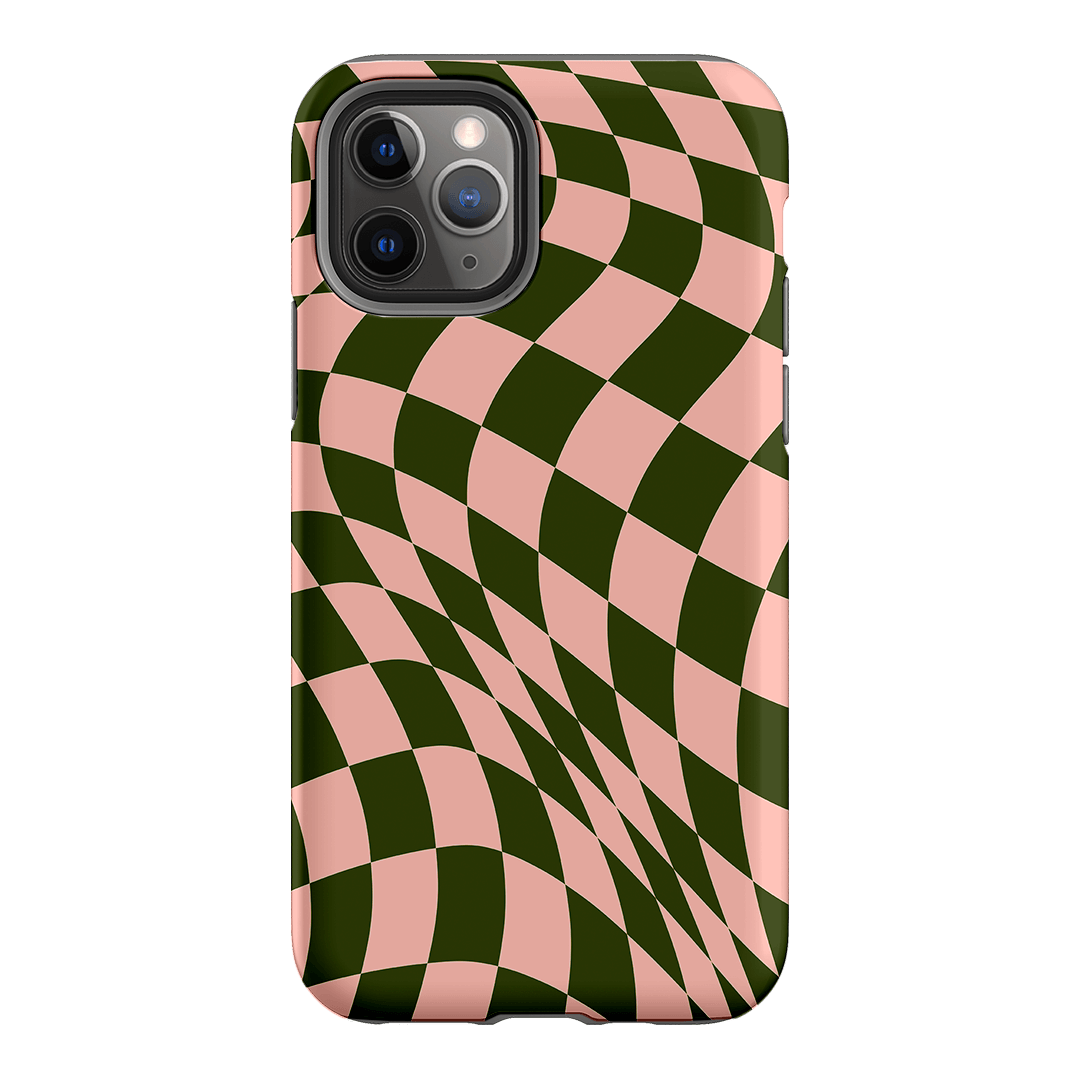 Wavy Check Forest on Blush Matte Case Matte Phone Cases iPhone 11 Pro / Armoured by The Dairy - The Dairy