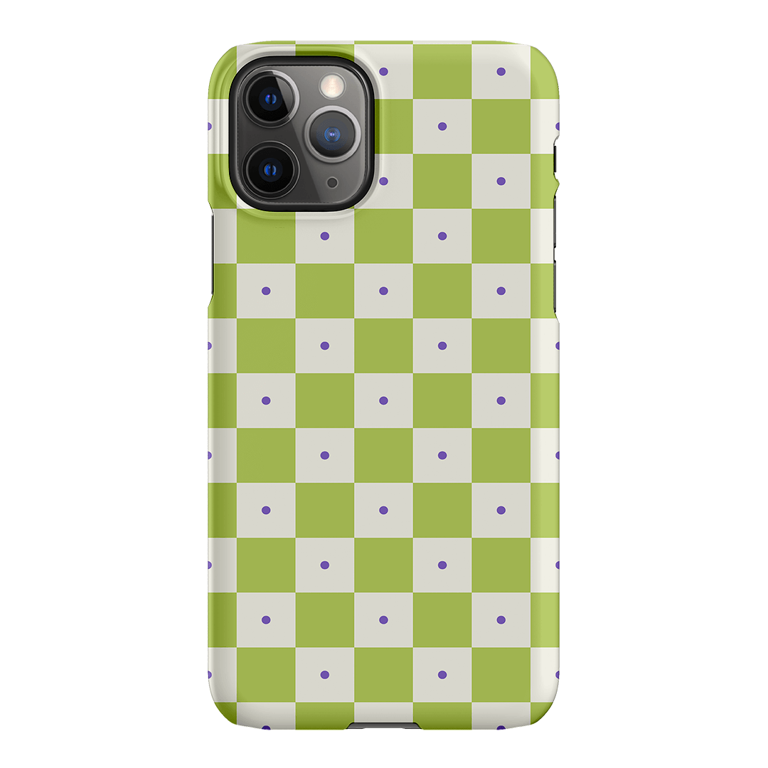 Checkers Lime with Lilac Matte Case Matte Phone Cases iPhone 11 Pro Max / Snap by The Dairy - The Dairy