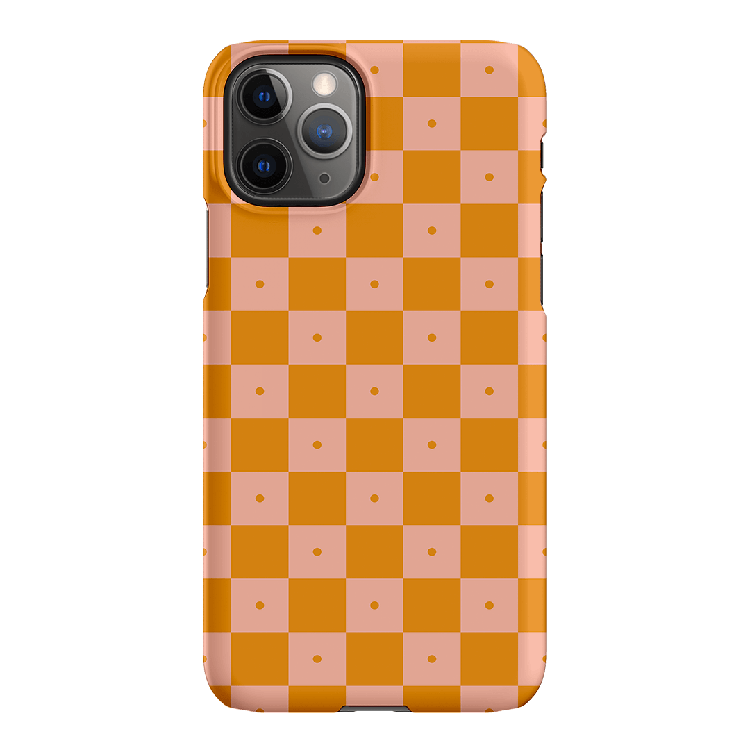 Checkers Orange with Blush Matte Case Matte Phone Cases iPhone 11 Pro Max / Snap by The Dairy - The Dairy