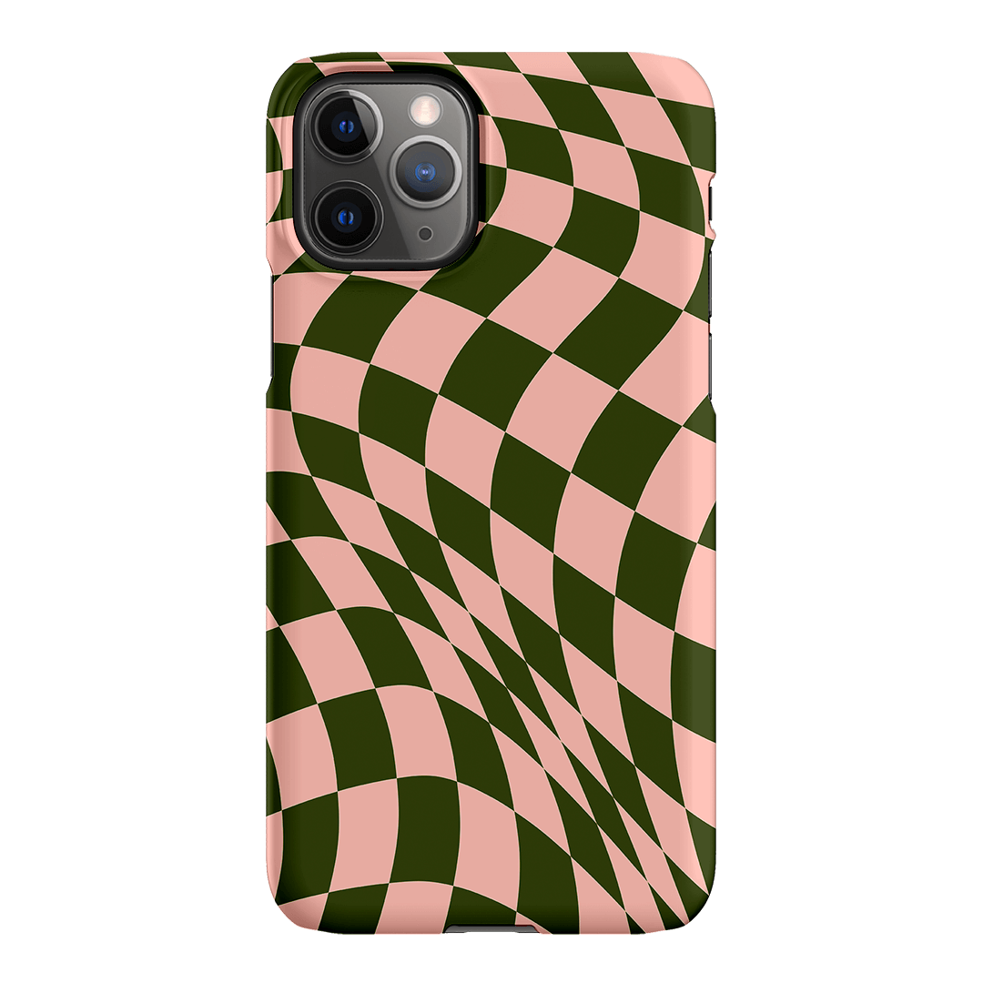 Wavy Check Forest on Blush Matte Case Matte Phone Cases iPhone 11 Pro Max / Snap by The Dairy - The Dairy