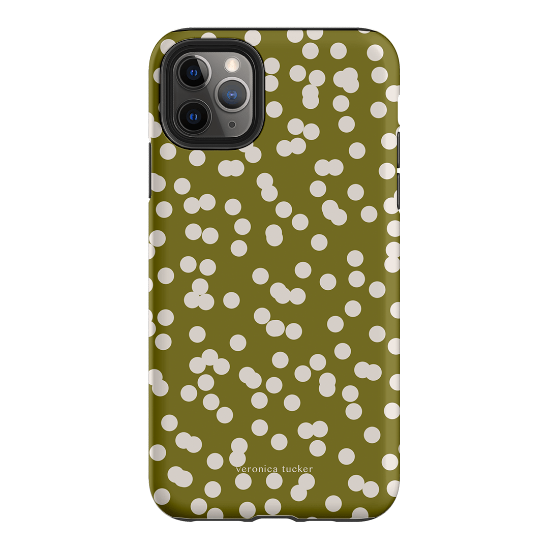 Mini Confetti Chartreuse Printed Phone Cases iPhone 11 Pro Max / Armoured by Veronica Tucker - The Dairy