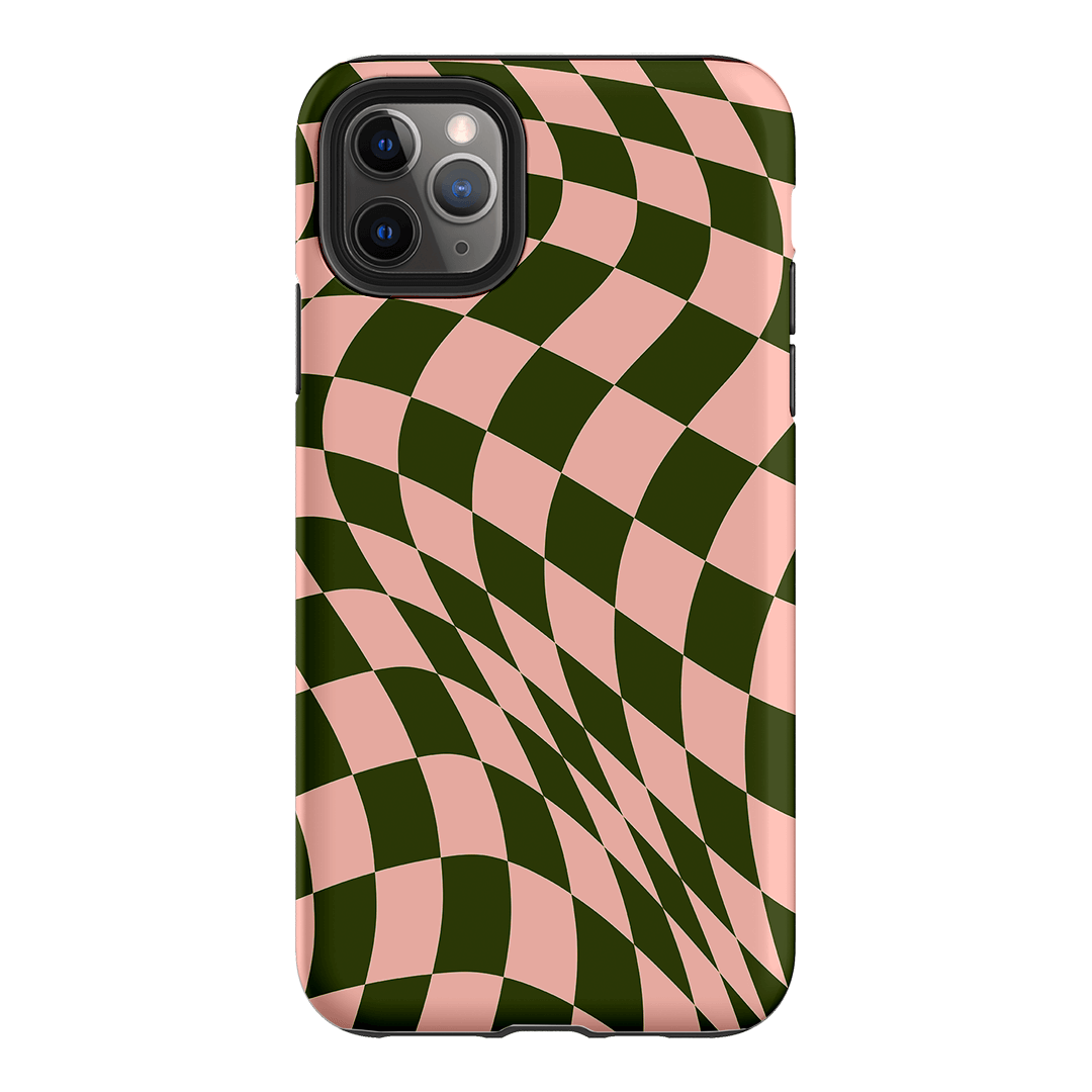 Wavy Check Forest on Blush Matte Case Matte Phone Cases iPhone 11 Pro Max / Armoured by The Dairy - The Dairy