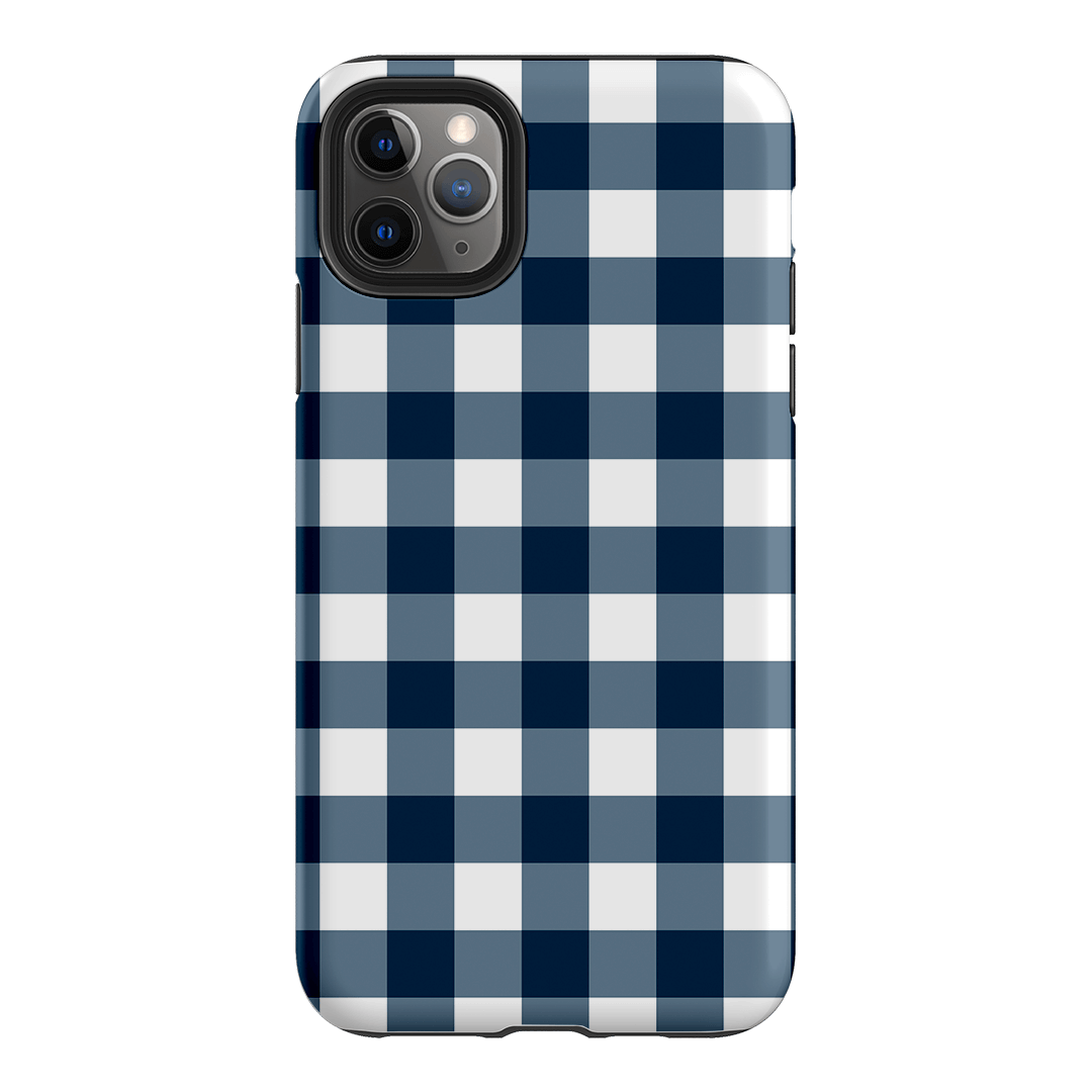 Gingham in Indigo Matte Case Matte Phone Cases iPhone 11 Pro Max / Armoured by The Dairy - The Dairy