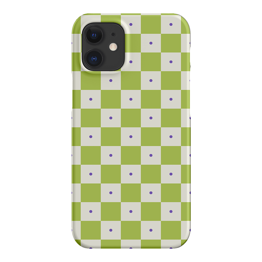 Checkers Lime with Lilac Matte Case Matte Phone Cases iPhone 12 / Snap by The Dairy - The Dairy