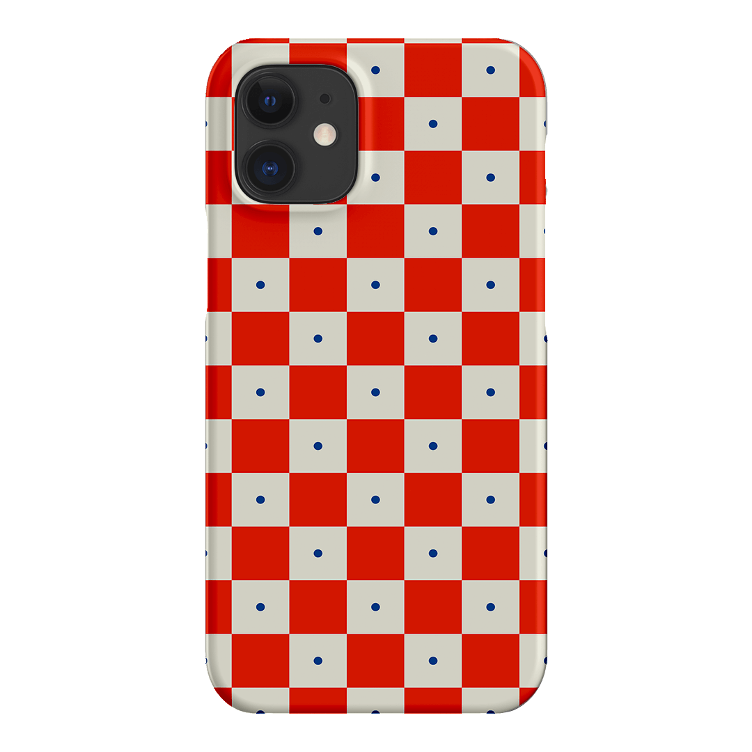 Checkers Scarlet with Cobalt Matte Case Matte Phone Cases iPhone 12 / Snap by The Dairy - The Dairy