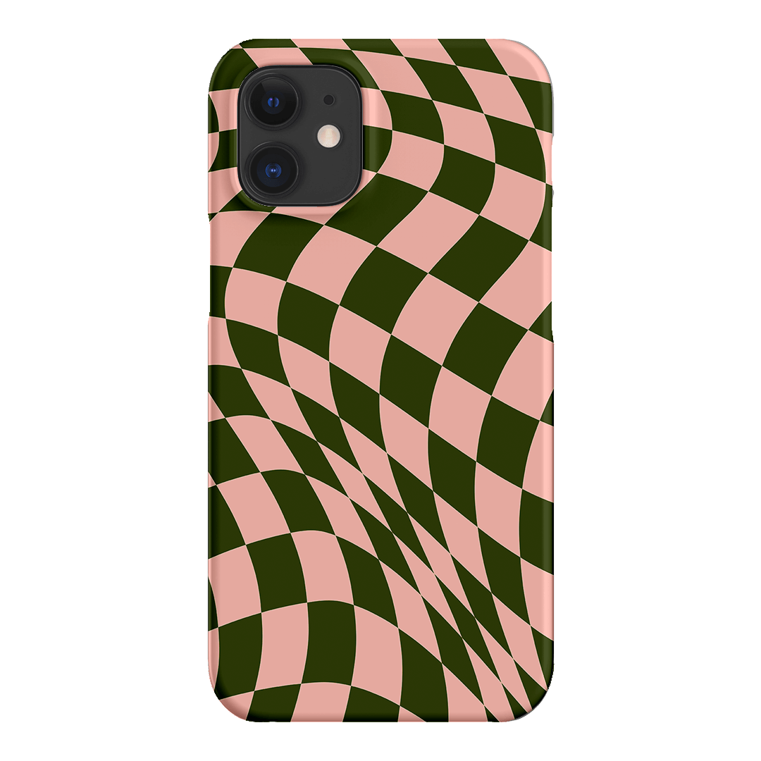 Wavy Check Forest on Blush Matte Case Matte Phone Cases iPhone 12 / Snap by The Dairy - The Dairy