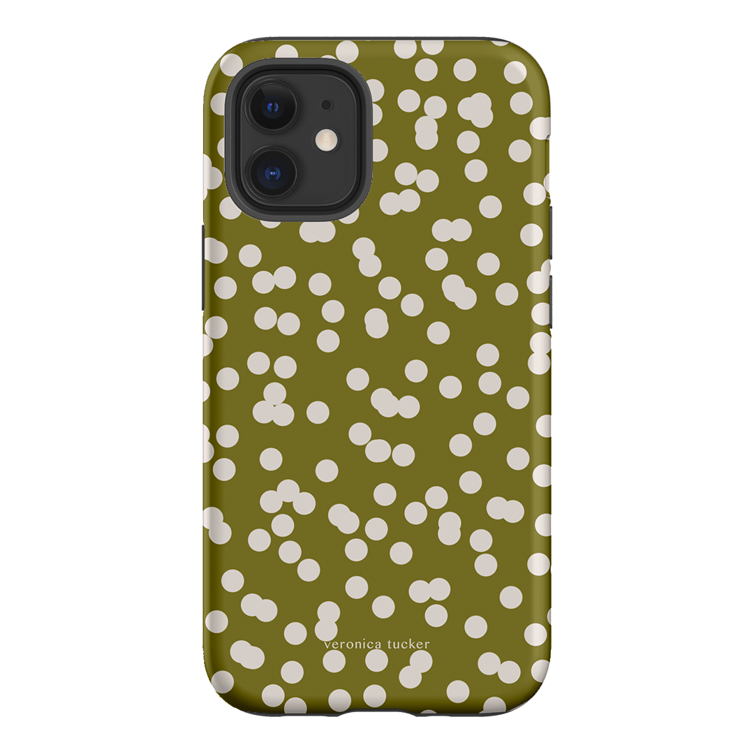Mini Confetti Chartreuse Printed Phone Cases iPhone 12 / Armoured by Veronica Tucker - The Dairy
