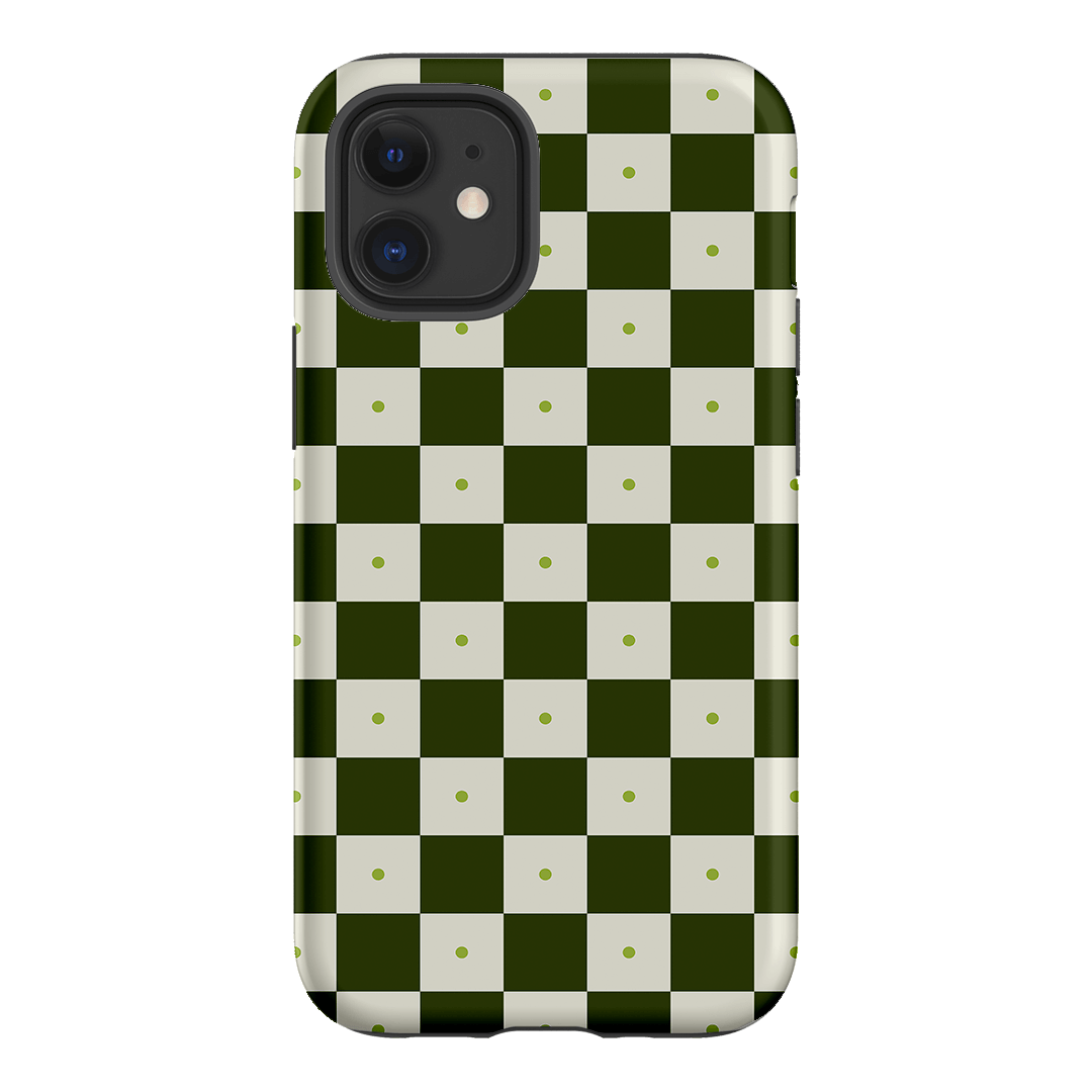 Checkers Green Matte Case Matte Phone Cases iPhone 12 / Armoured by The Dairy - The Dairy