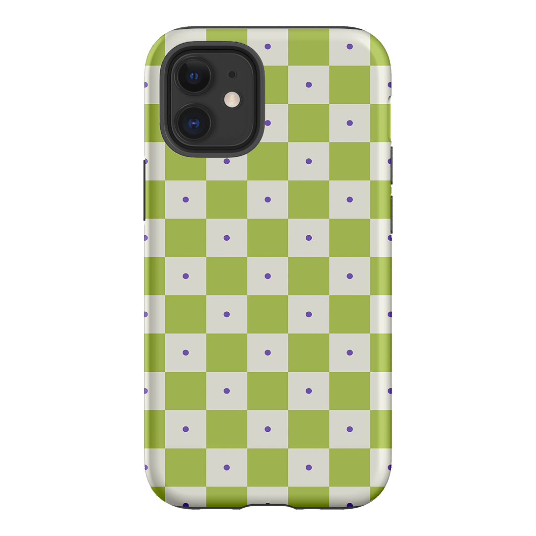 Checkers Lime with Lilac Matte Case Matte Phone Cases iPhone 12 / Armoured by The Dairy - The Dairy