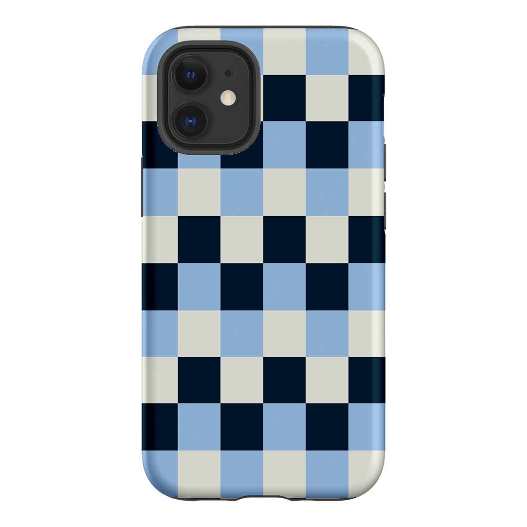Checks in Blue Matte Case Matte Phone Cases iPhone 12 / Armoured by The Dairy - The Dairy